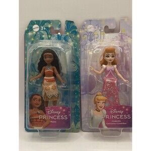 Disney Princess Moana & Cinderella Doll Lot NEW Mattel Figures 3+